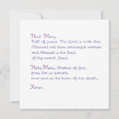 Hail Mary, vol van Grace Prayer Kaart (Achterkant)