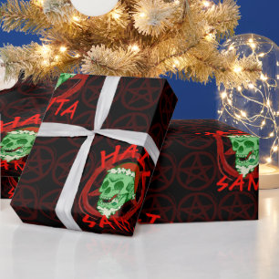 Hail Santa - Halloween Zombie Rocker Skull Cadeaupapier