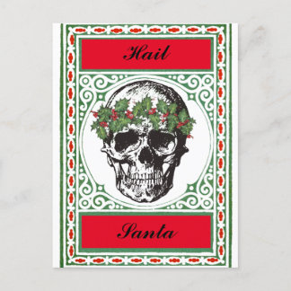 Hail Santa Skull-kerstkaart Briefkaart
