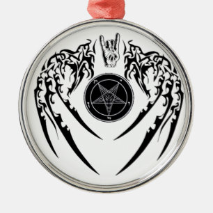 Hail Satan Baphomet Horns and Wings Ornament of P