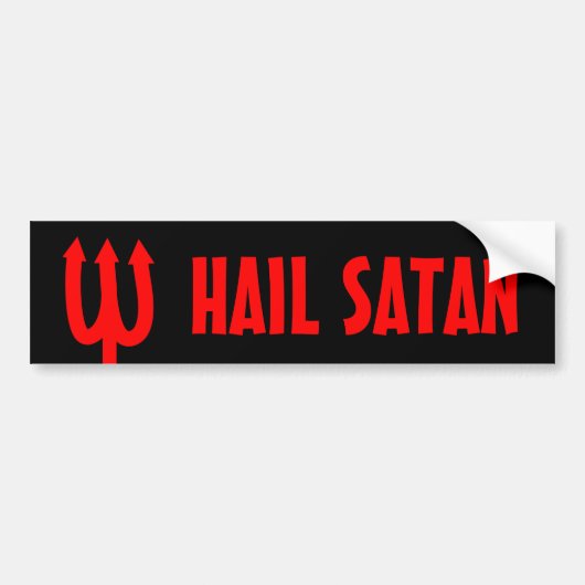 Hail Satan bumper sticker met rode devils vork (Voorkant)
