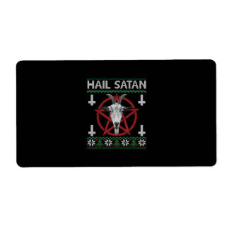 Hail Satan Goat Head Pentagram Funny Satanic Ugly Etiket