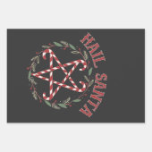 Hail Satan Kerstmis Krampus Kerstmis Duivel Snoepg Inpakpapier Vel (Voorkant)