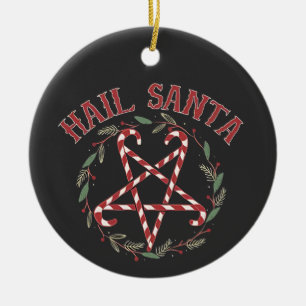 Hail Satan Kerstmis Krampus Kerstmis Duivel Snoepg Keramisch Ornament