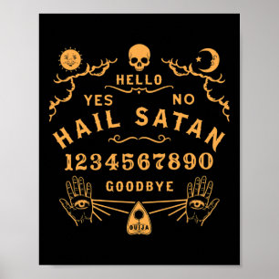 Hail Satan Occult Horror Atheïst Wiccan Satanic Ou Poster