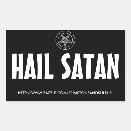 Hail Satan Rechthoek sticker (Voorkant)