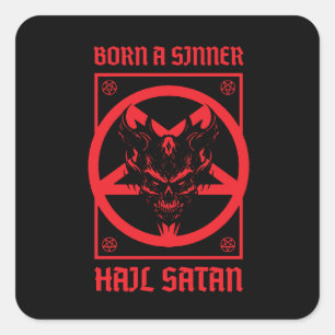 Hail Satan Vierkante Sticker