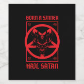 Hail Satan Wijn Etiket (Enkel label)