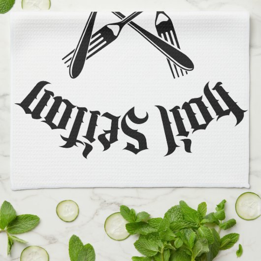 Hail Seitan 1.1 (zwart) Theedoek (Gevouwen)