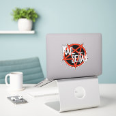 Hail Seitan Sticker (Laptop op bureau)
