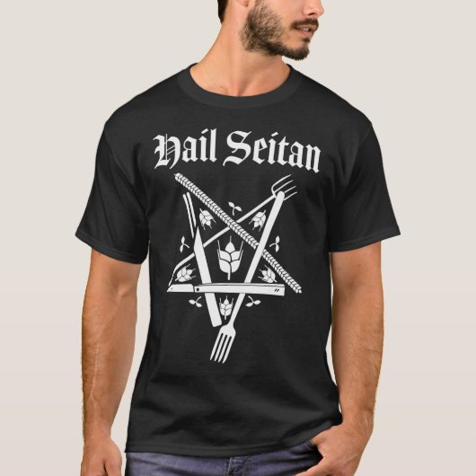 Hail Seitan (White) Classic T-Shirt (Devant)