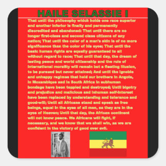 Haile Selassie Beroemde Oorlogstoespraak voor de V Vierkante Sticker