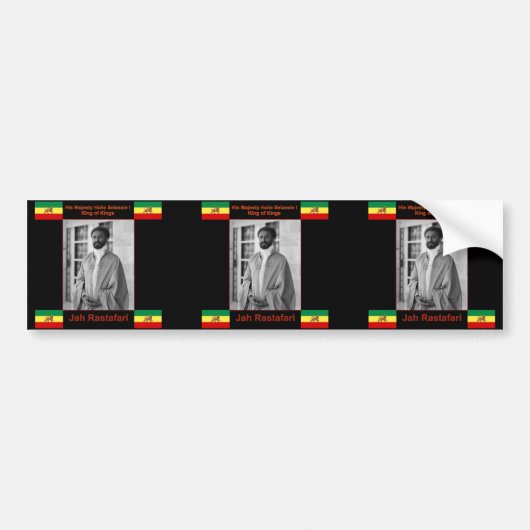 Haile Selassie de Lion Judah, Jah Rastafari Bumpersticker (Voorkant)