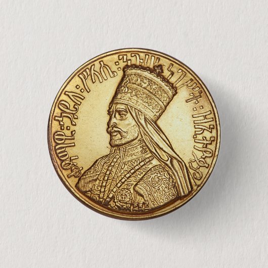 Haile Selassie Empire of Ethiopia Rastafari Button (Voorkant)