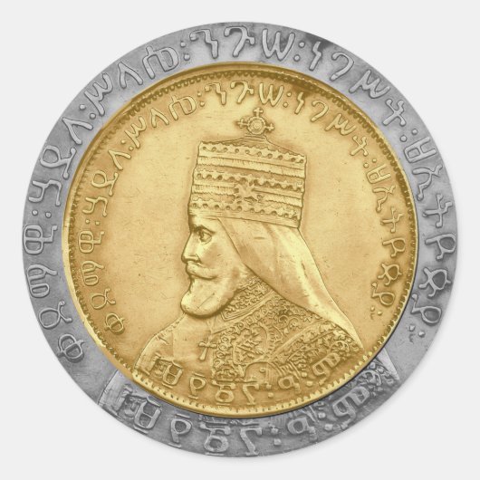 Haile Selassie I HIM Jah Rastafari Rasta Jah Bless Ronde Sticker (Voorkant)