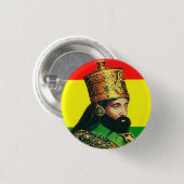 Haile Selassie I Jah Rastafari Reggae Rasta Button (Voorkant /achterkant)