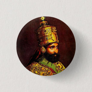 Haile Selassie I Jah Rastafari Reggae Rasta Button