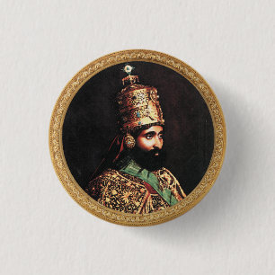 Haile Selassie I Jah Rastafari Reggae Rasta Button