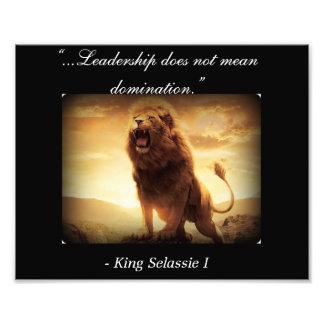 Haile Selassie I Quotes; Rastafari Lion Judah Foto Afdruk