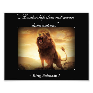 Haile Selassie I Quotes Rastafari Lion uit Judah Foto Afdruk
