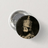 Haile Selassie - Jah - Messiah - Rastafari Button (Voorkant /achterkant)