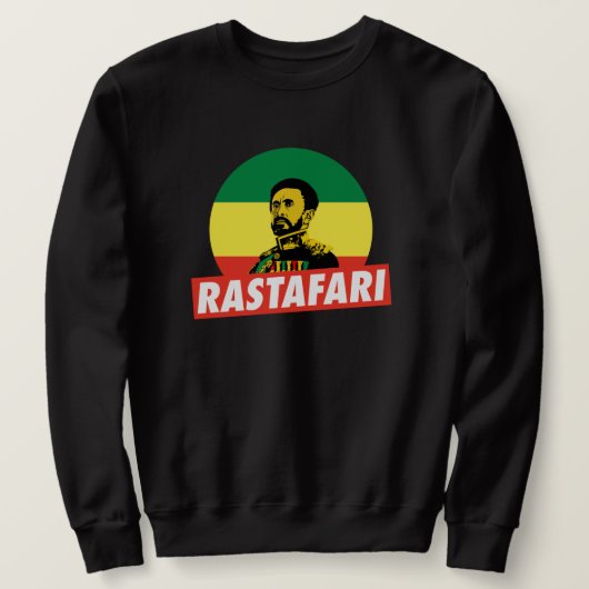 Haile Selassie Jah Rastafari Emperor Rasta Sweater (Design voorkant)