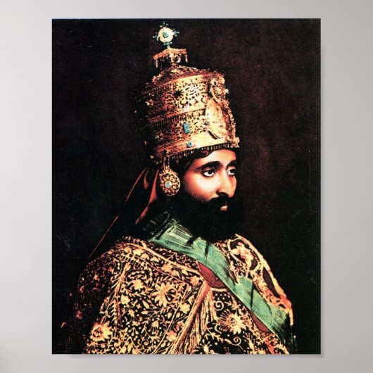 Haile Selassie Lion Rasta Solomon Jah Rastafari Poster (Voorkant)