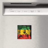Haile Selassie Magnet Rouge or Vert Rasta (In Situ (Lave-vaisselle))