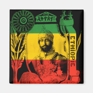 Haile Selassie Magnet Rouge or Vert Rasta