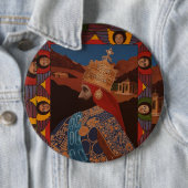 Haile Selassie Modern Art Jah Rastafari Roots Ronde Button 6,0 Cm (In situ)
