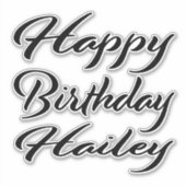 Hailey Name Vorname black Sticker Geburtstag (Voorkant)