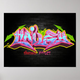 Hailey op graffiti poster
