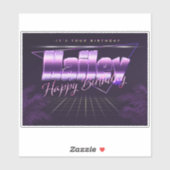 Hailey Prénom lila retro Sticker (Feuille)