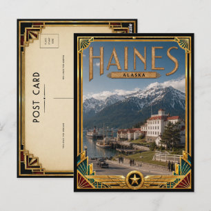 Haines Alaska Vintage Art Deco Gouden Tijdperk Briefkaart