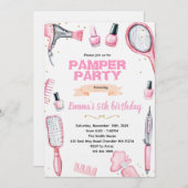 Hair and Nails pamper party invitation (Devant / Derrière)