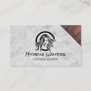 Hair Beauty Salon Logo   Marmer en hout Visitekaartje
