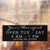Hair Beauty Salon Open Window Sign. Raamsticker (Vel 2)