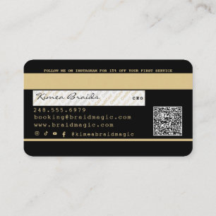 Hair Braider Braiding Salon Black & Gold Credit Bu Visitekaartje