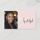 Hair Braider Business Card with Photo and QR Code Visitekaartje (Voorkant)