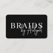 Hair Braiding Booking QR Code Visitekaartje (Voorkant)