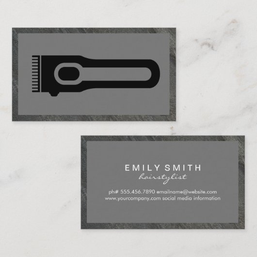 Hair Clipper | Barber | Leisteen Lijst Visitekaartje (Voorkant / Achterkant)