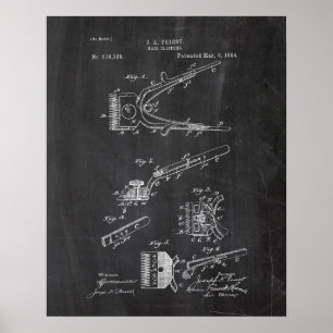 Hair Clippers Patent Poster