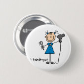 Hair Dresser Stick Figuur Button (Voorkant /achterkant)