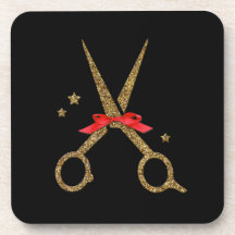 HAIR dresser stylist gift golden glitter scissors