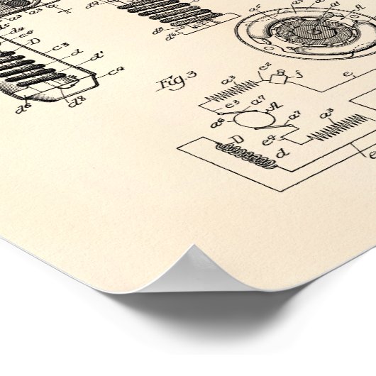 Hair Drier 1929 Patent Art Old Peper Poster (Hoek)