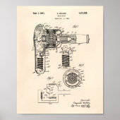 Hair Drier 1929 Patent Art Old Peper Poster (Voorkant)