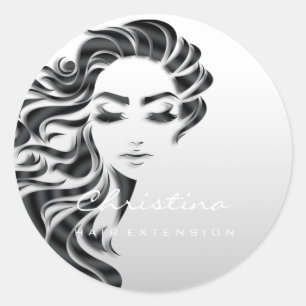 Hair Extension Stylist Makeup Eyelash Grey 16th Ronde Sticker