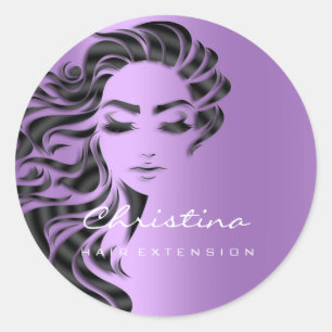 Hair Extension Stylist Makeup Eyelash Paarse Lash Ronde Sticker