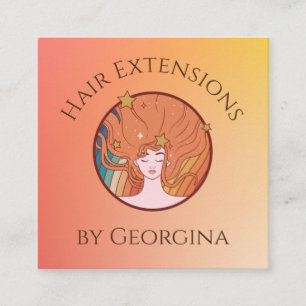 Hair Extensions Sinaasappel Ombre Gradient Beauty  Vierkante Visitekaartje