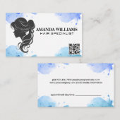 Hair Flowing Grey Graphic | QR-code Afsprakenkaartje (Voorkant / Achterkant)